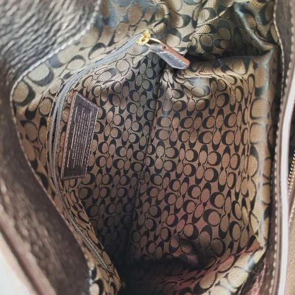 COACH Madison Phoebe Shoulder Bag Metallic Gold Bronze Leather Slouchy Hobo NEW - Picture 9 of 16